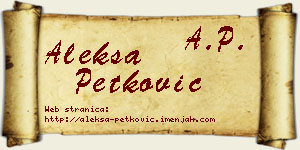Aleksa Petković vizit kartica